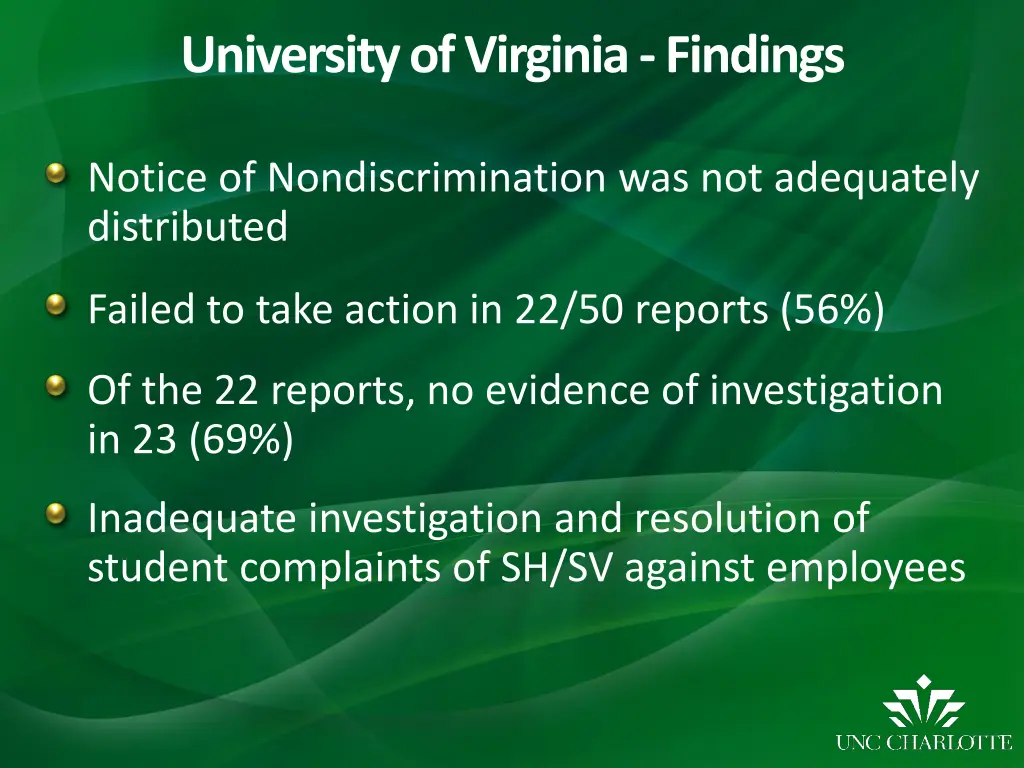 university of virginia findings 1