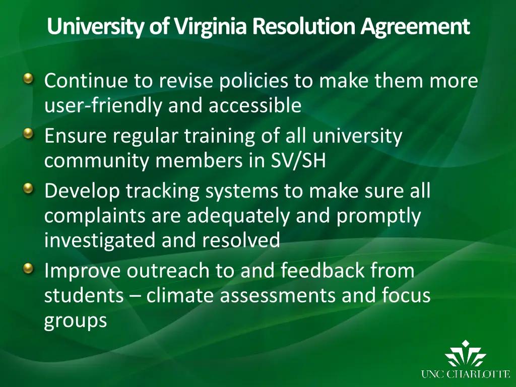 university of virginia resolution agreement