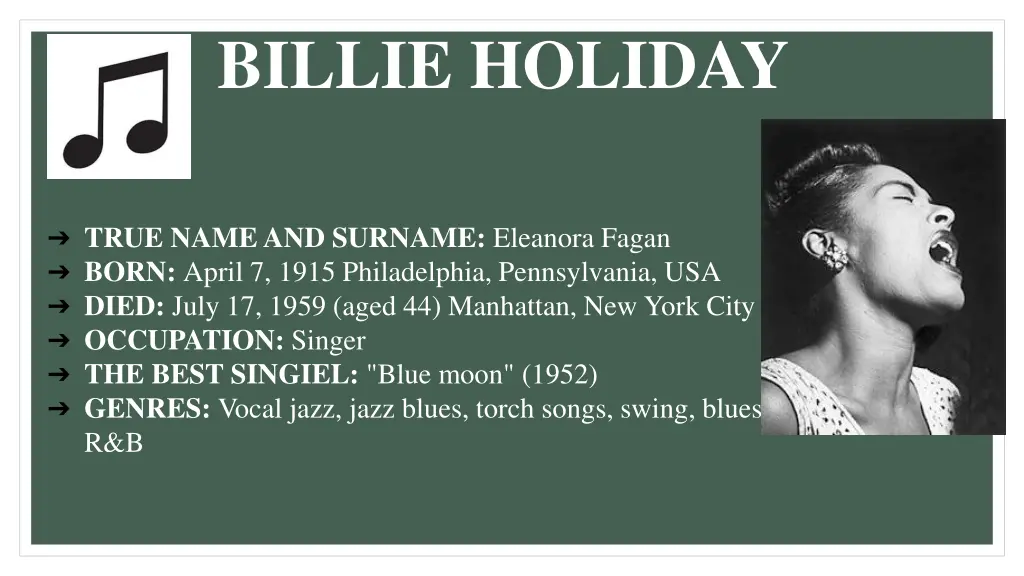 billie holiday