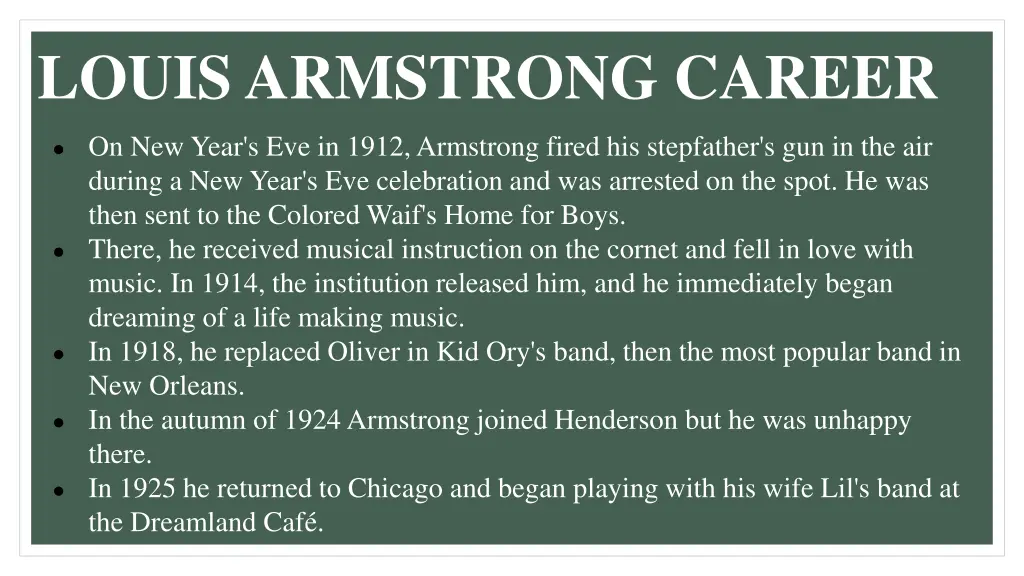 louis armstrong career