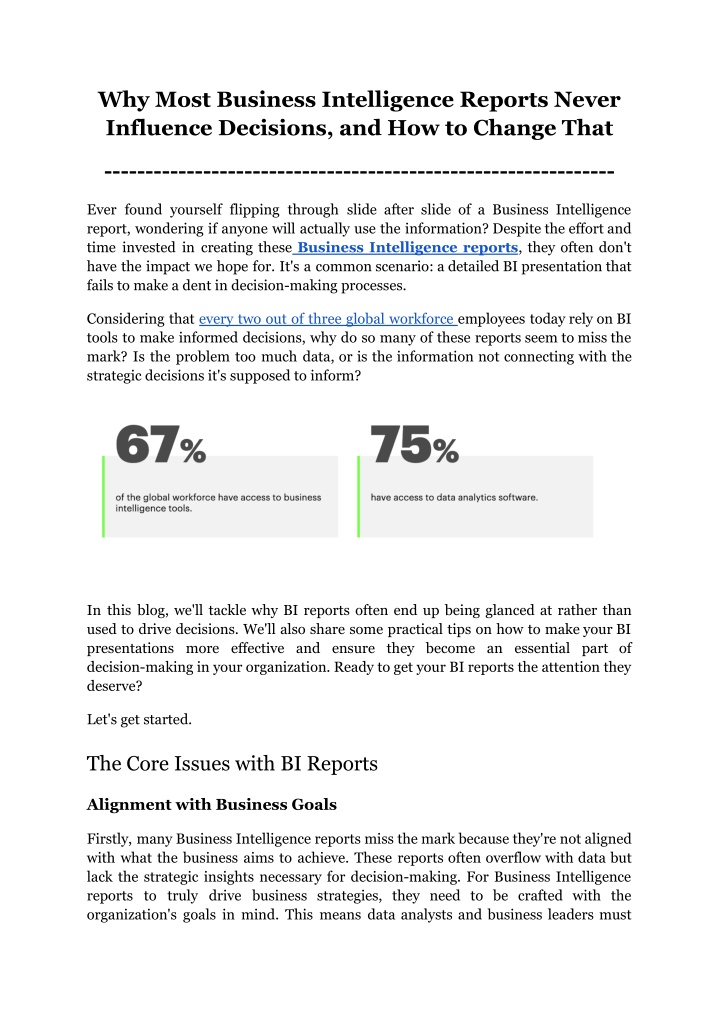 why most business intelligence reports never