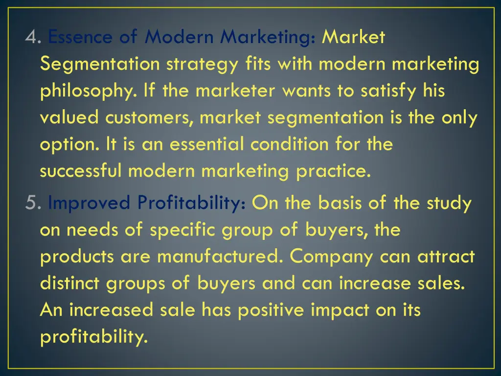 4 essence of modern marketing market segmentation