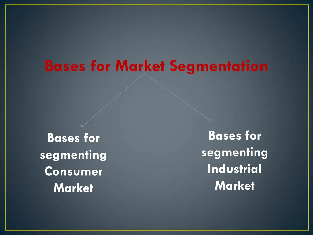 bases for market segmentation