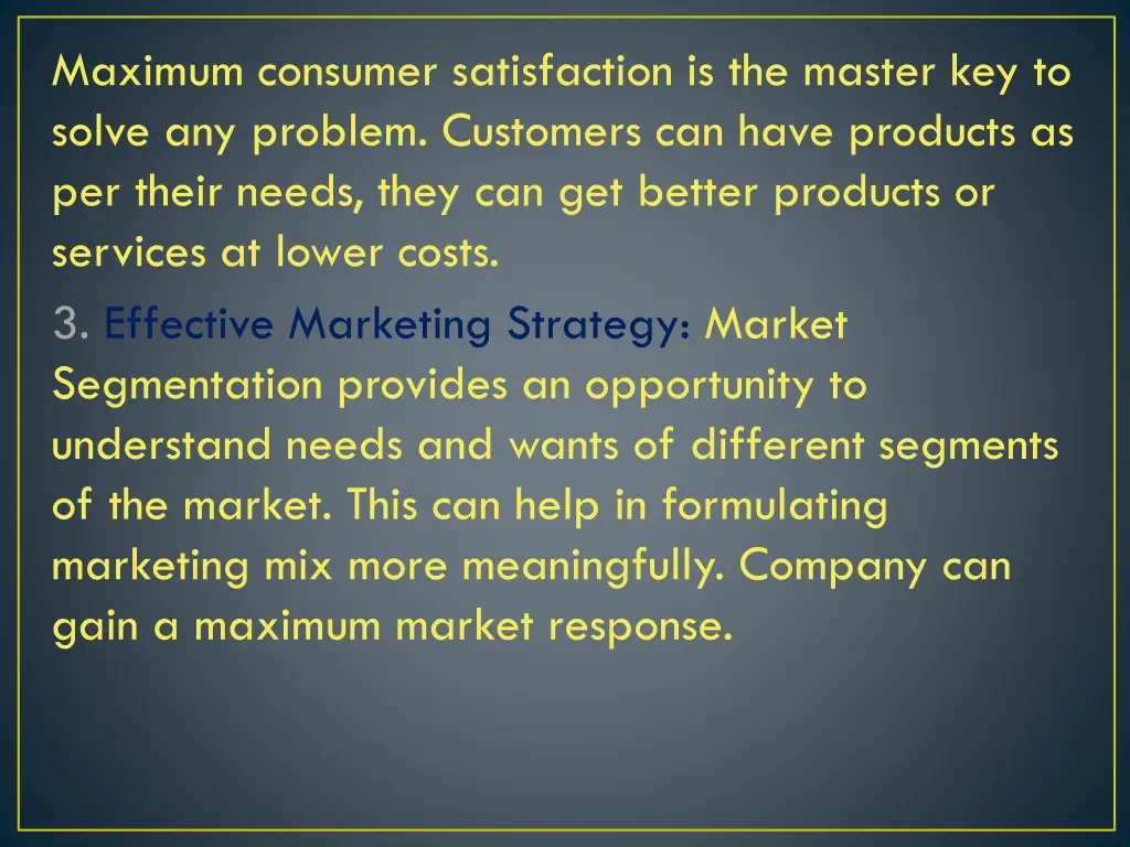 maximum consumer satisfaction is the master