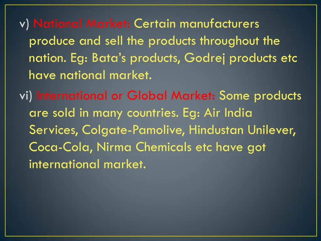 v national market certain manufacturers produce