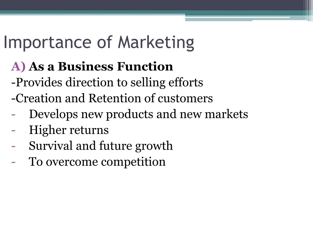 importance of marketing