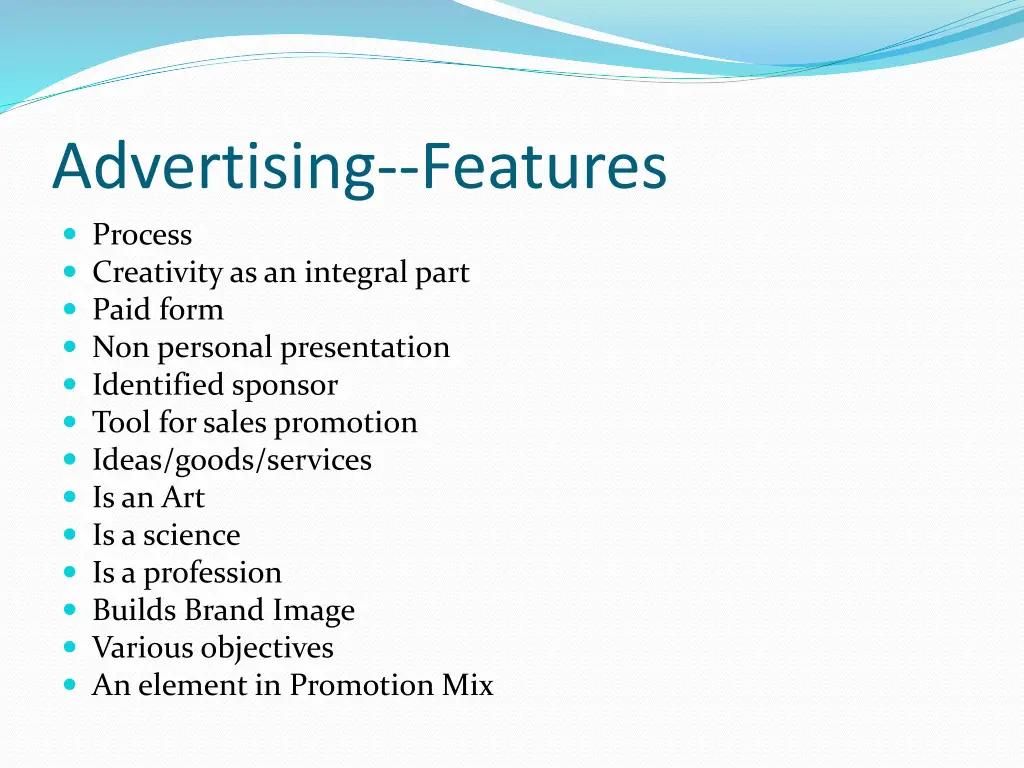 advertising features process creativity