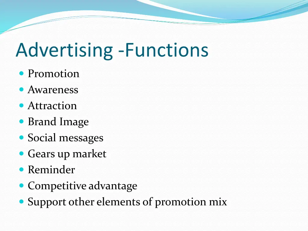 advertising functions
