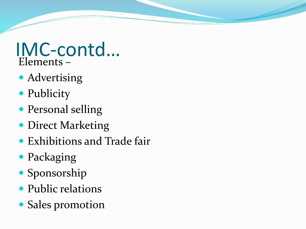 imc contd elements advertising publicity personal