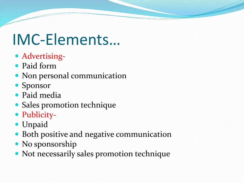 imc elements advertising paid form non personal