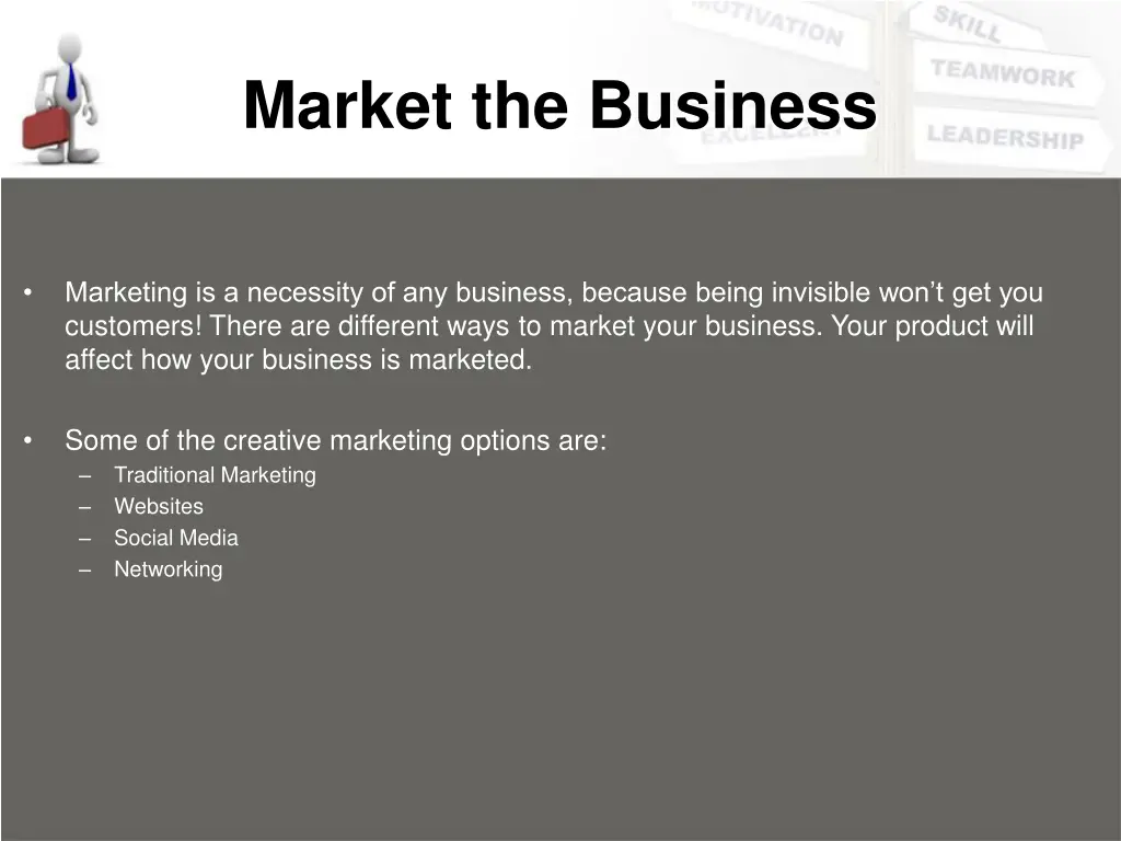 market the business 1
