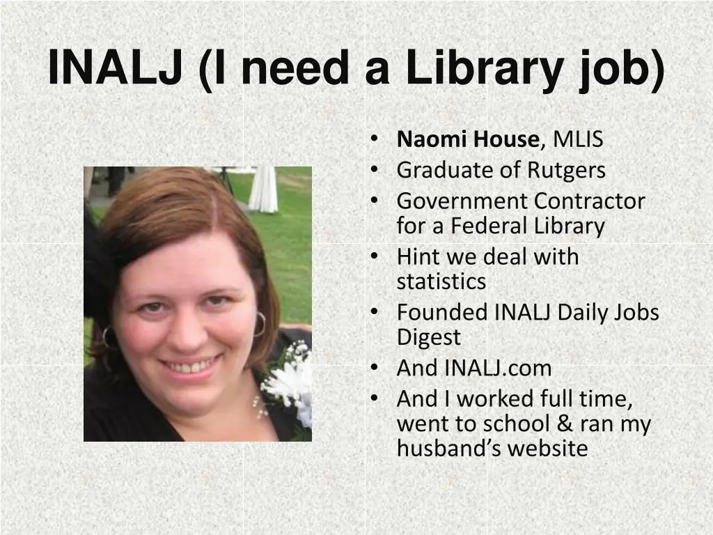 inalj i need a library job