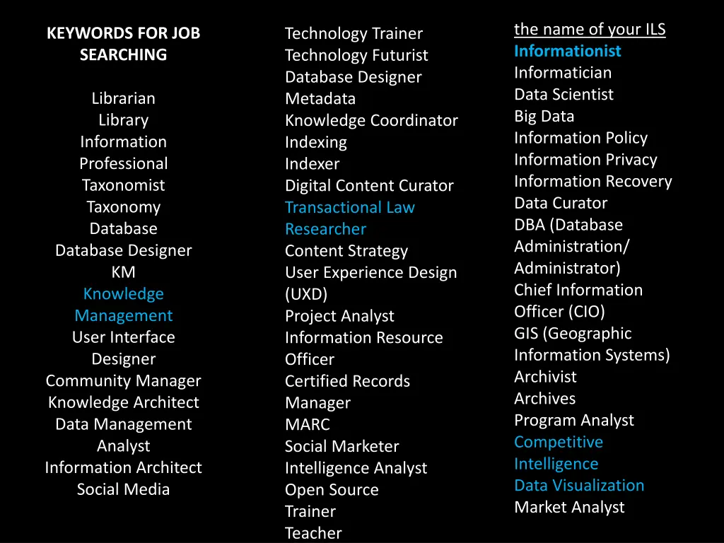 the name of your ils informationist informatician 1