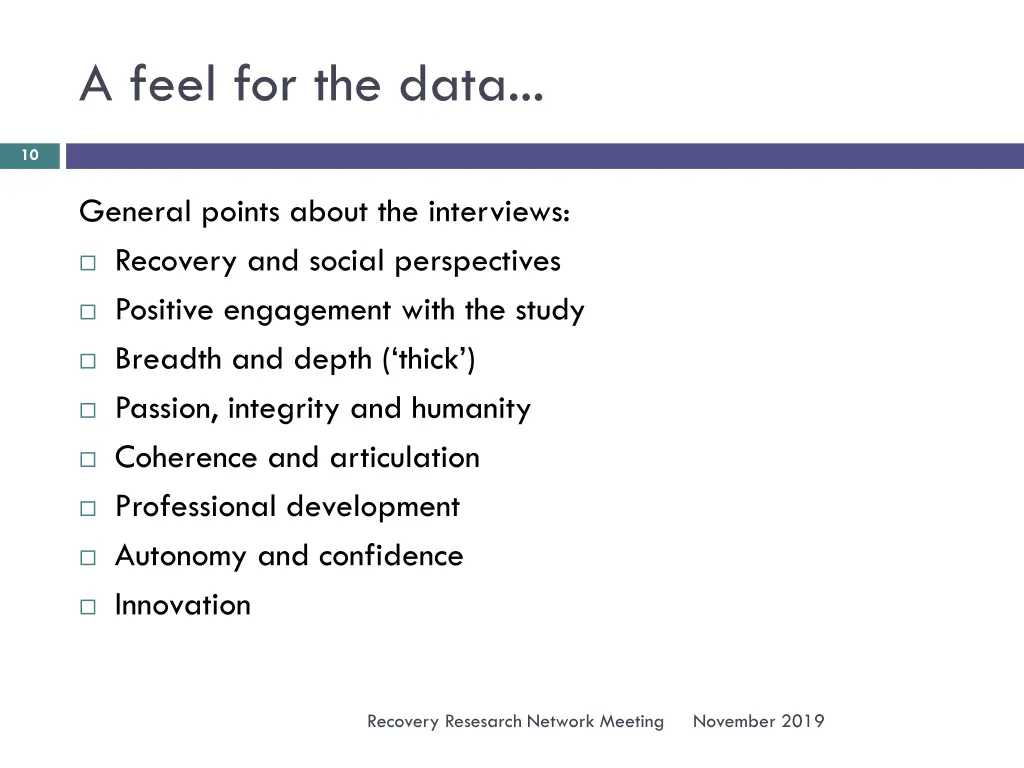 a feel for the data
