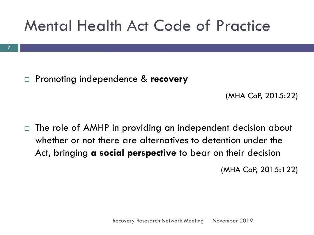 mental health act code of practice