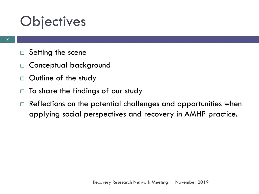 objectives