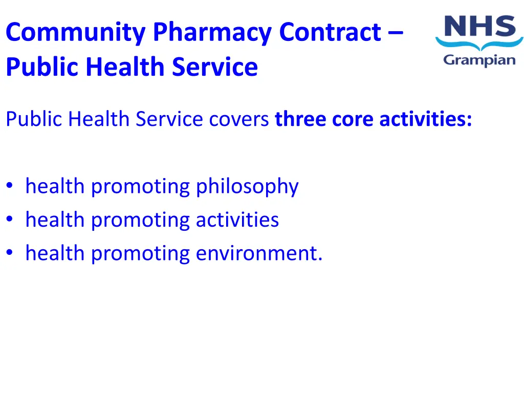 community pharmacy contract public health service