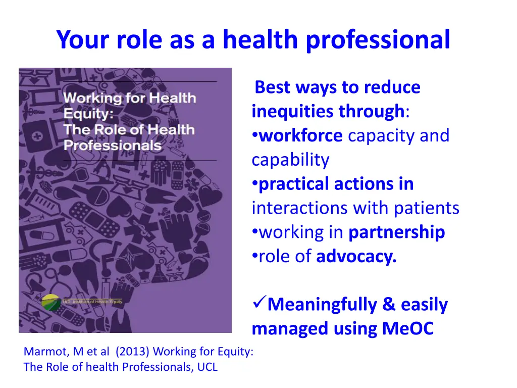 your role as a health professional