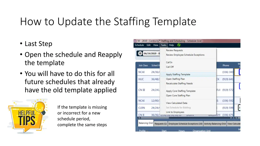 how to update the staffing template 1