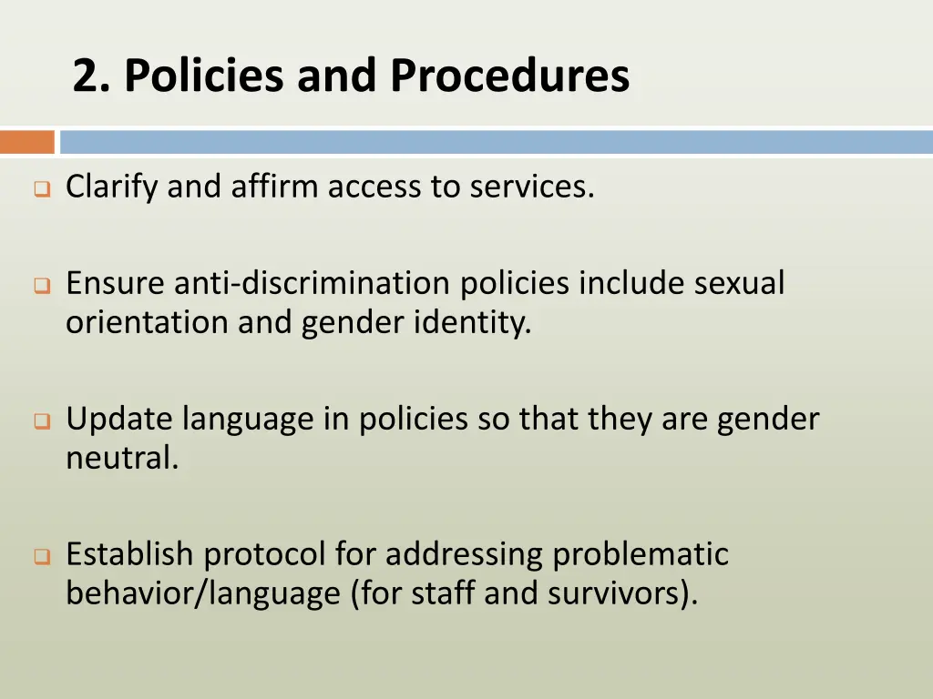 2 policies and procedures
