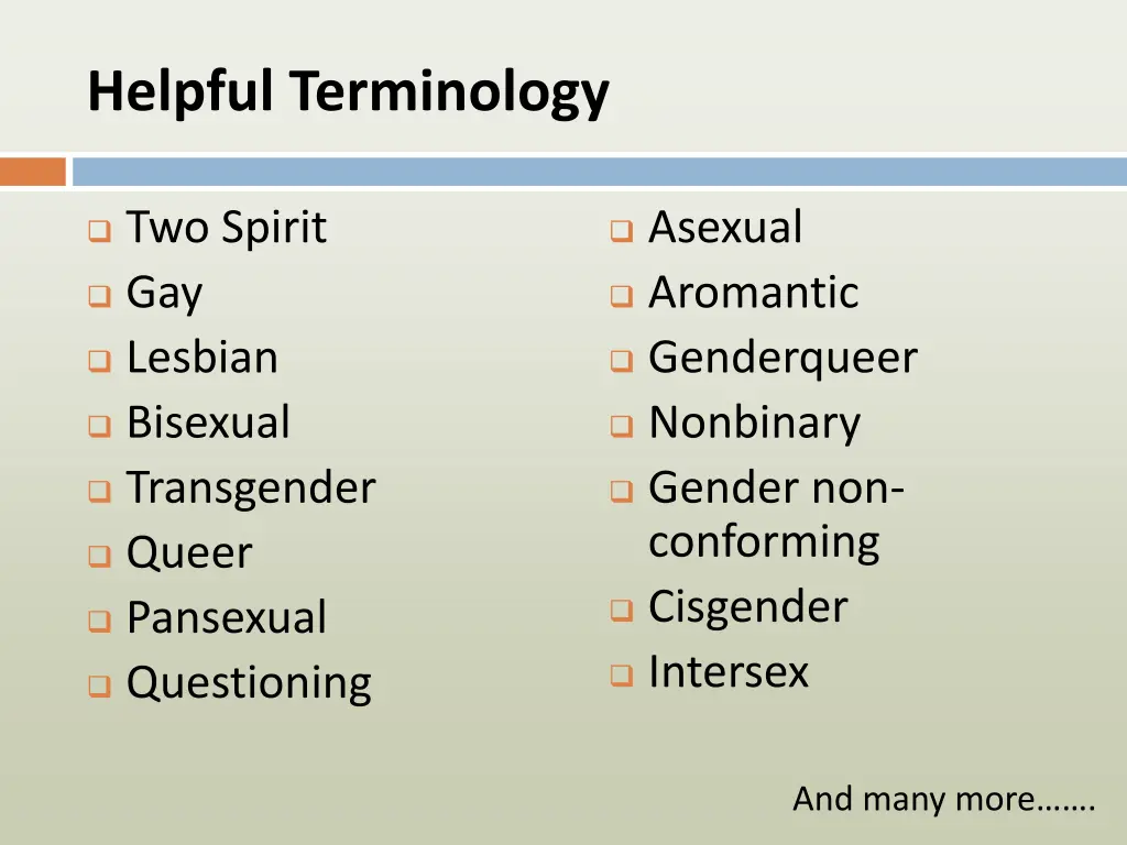 helpful terminology