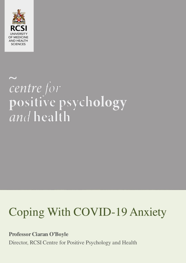 rcsi centre for positive psychology and health