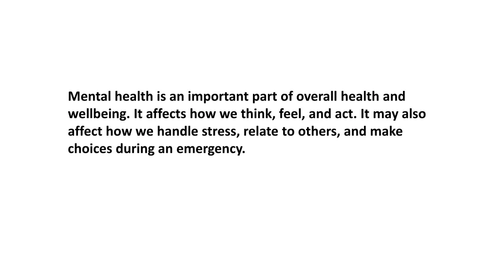 mental health is an important part of overall