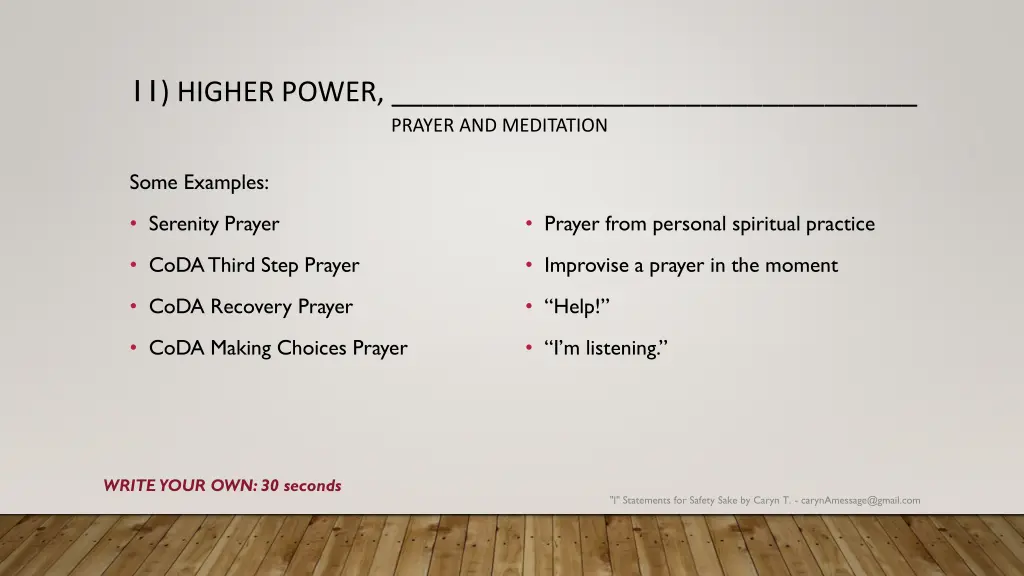 11 higher power prayer and meditation