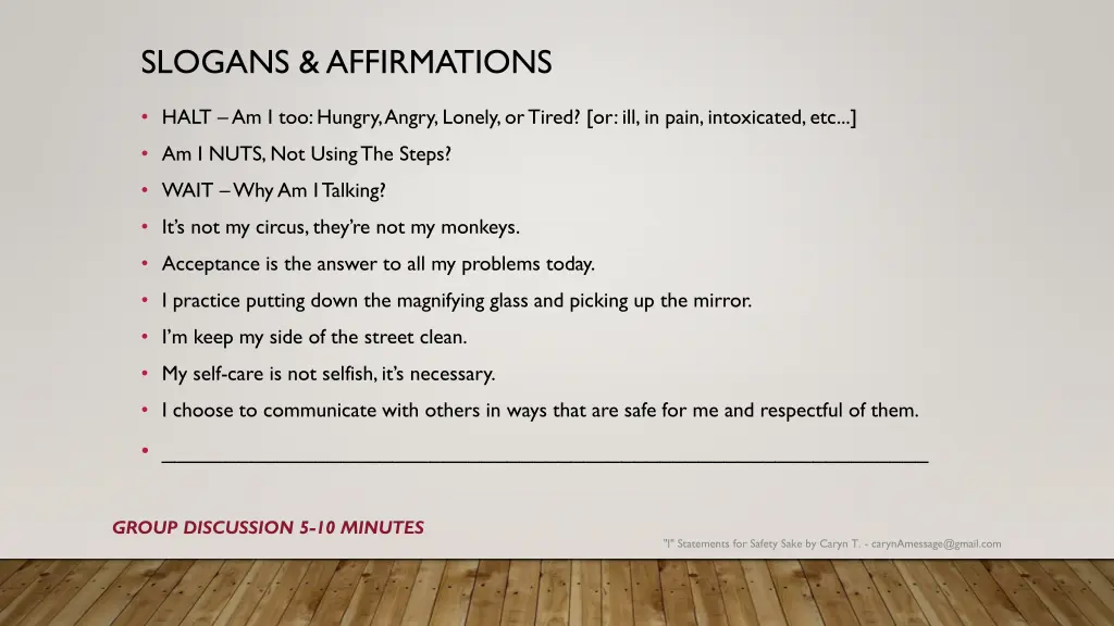 slogans affirmations