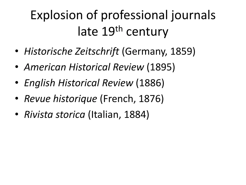 explosion of professional journals late