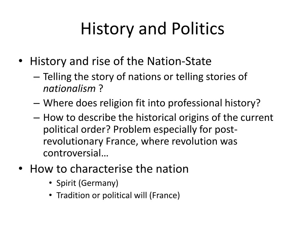 history and politics