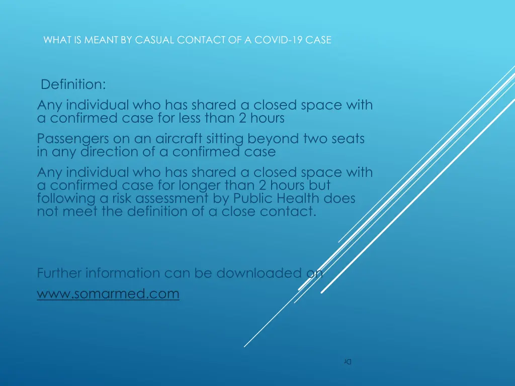 what is meant by casual contact of a covid 19 case