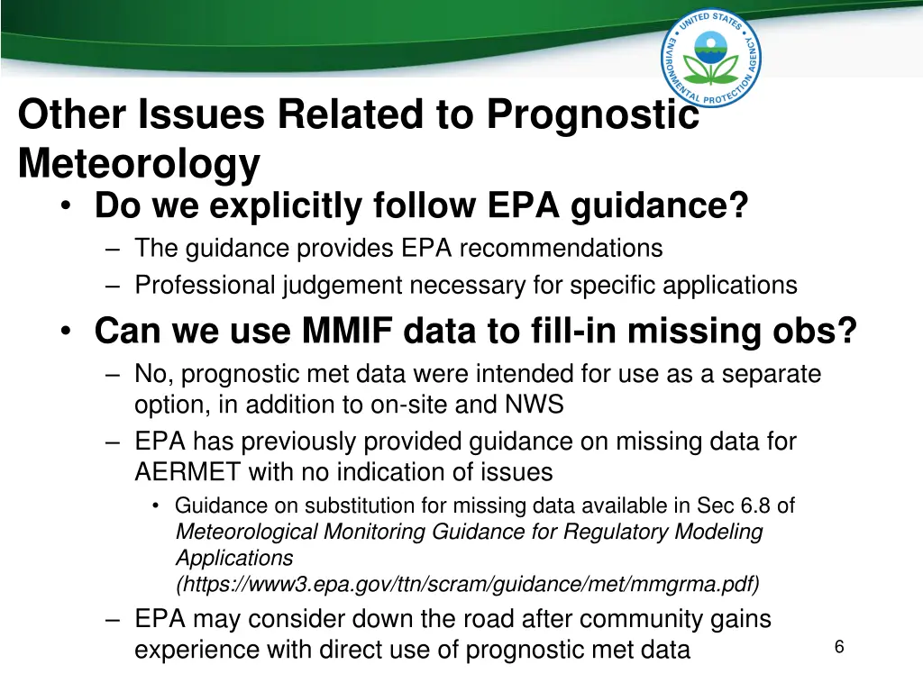 other issues related to prognostic meteorology