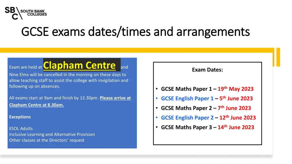 gcse exams dates times and arrangements gcse