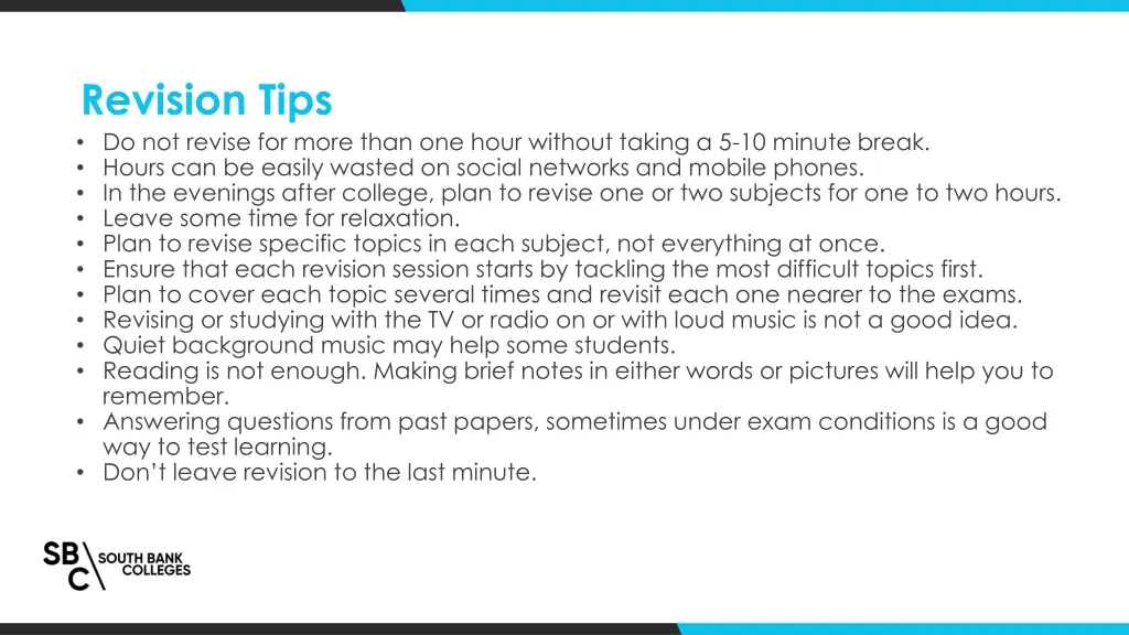 revision tips