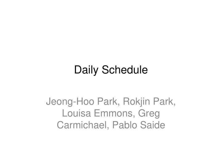 daily schedule