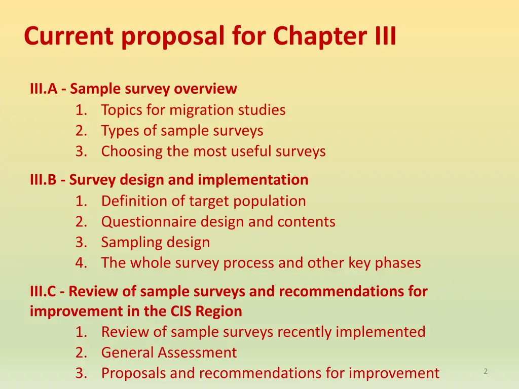 current proposal for chapter iii