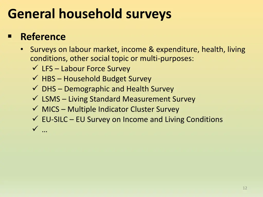 general household surveys