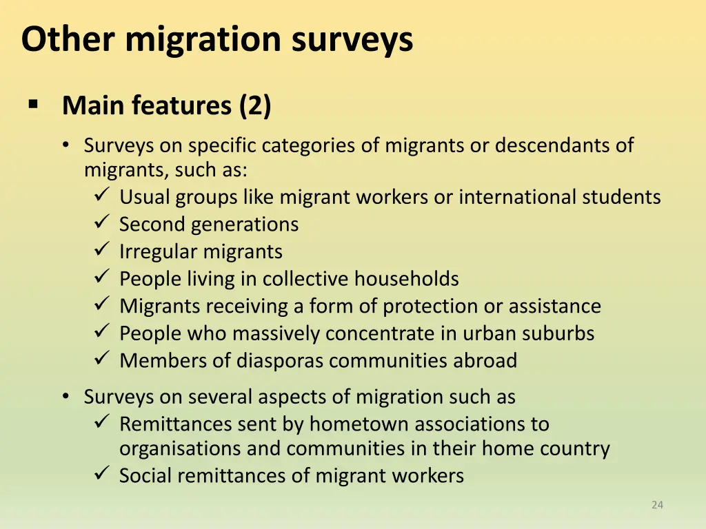 other migration surveys 1
