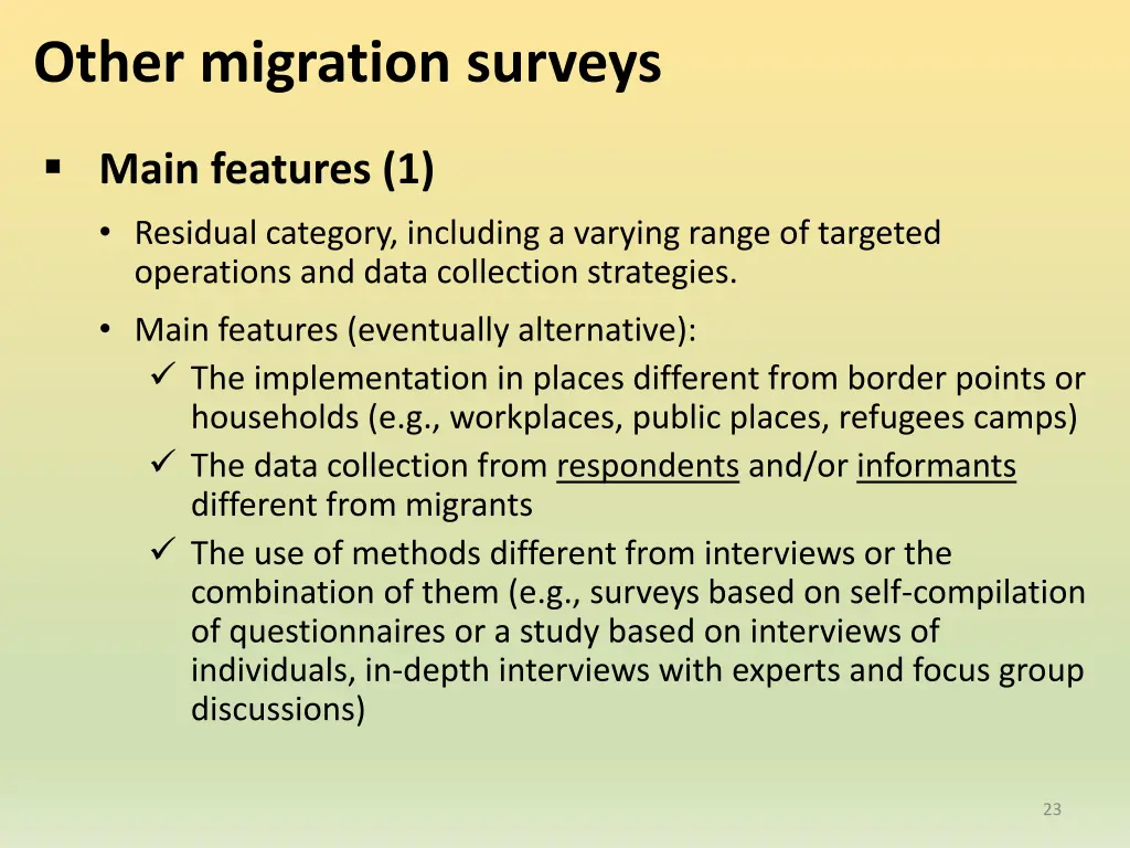 other migration surveys