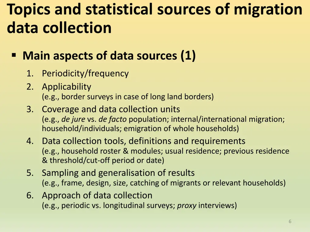 topics and statistical sources of migration data 2