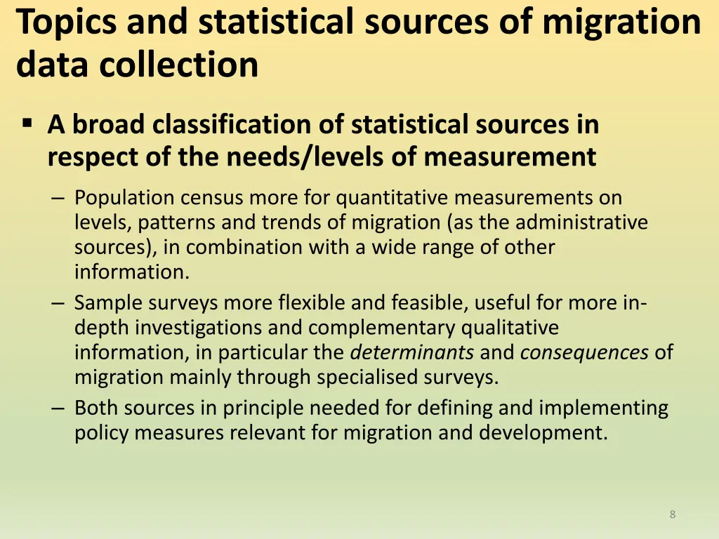 topics and statistical sources of migration data 4