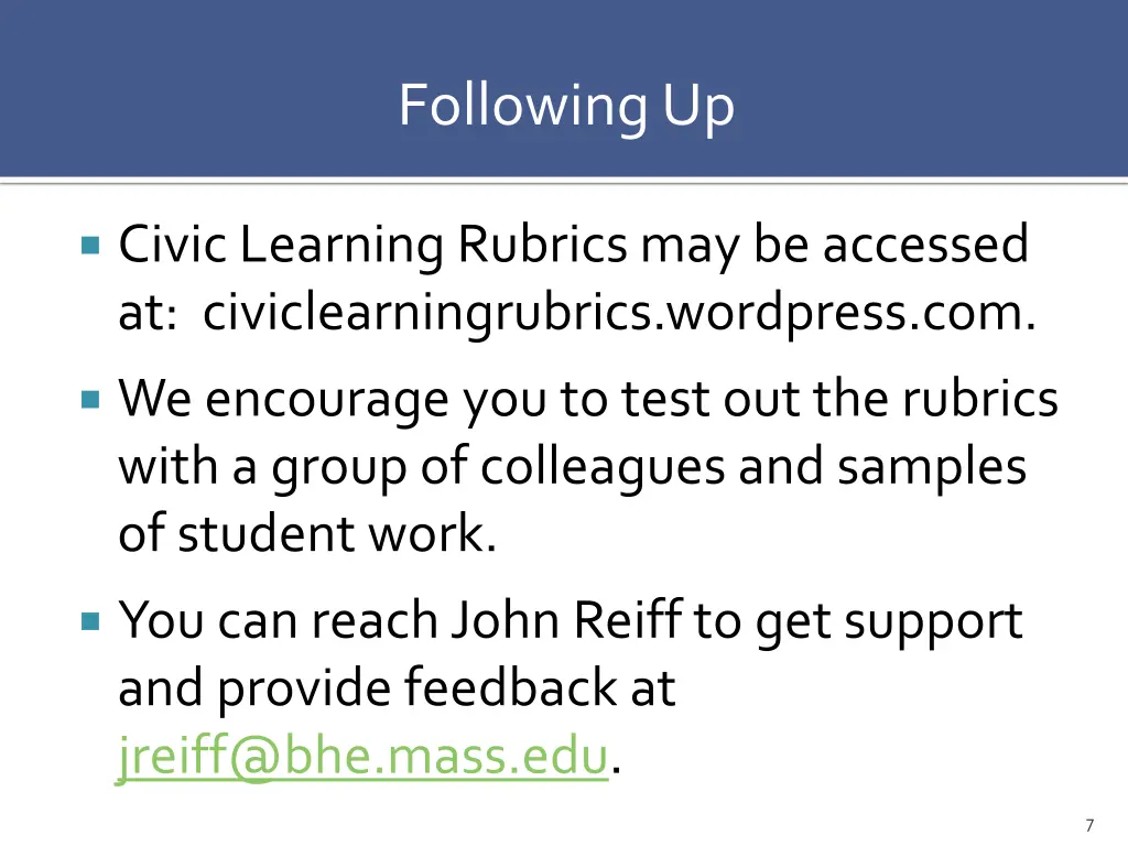 following up
