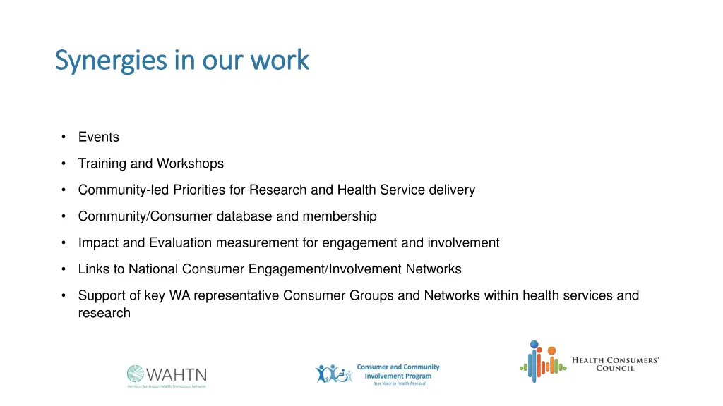 synergies in our work synergies in our work