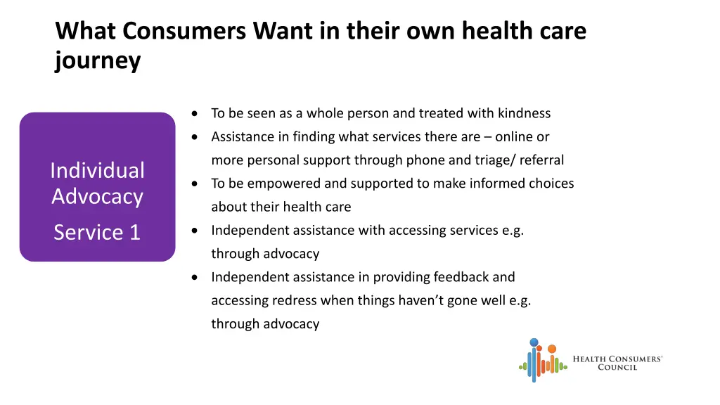what consumers want in their own health care