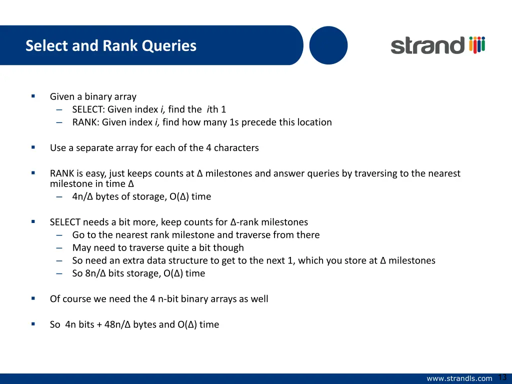select and rank queries