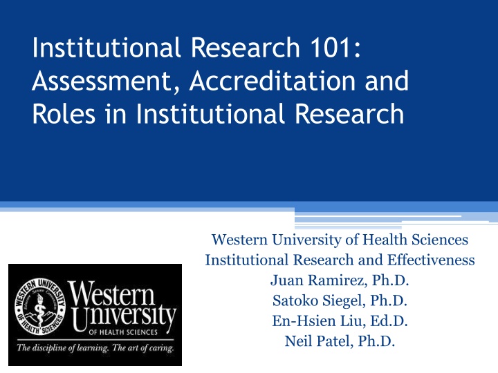 institutional research 101 assessment