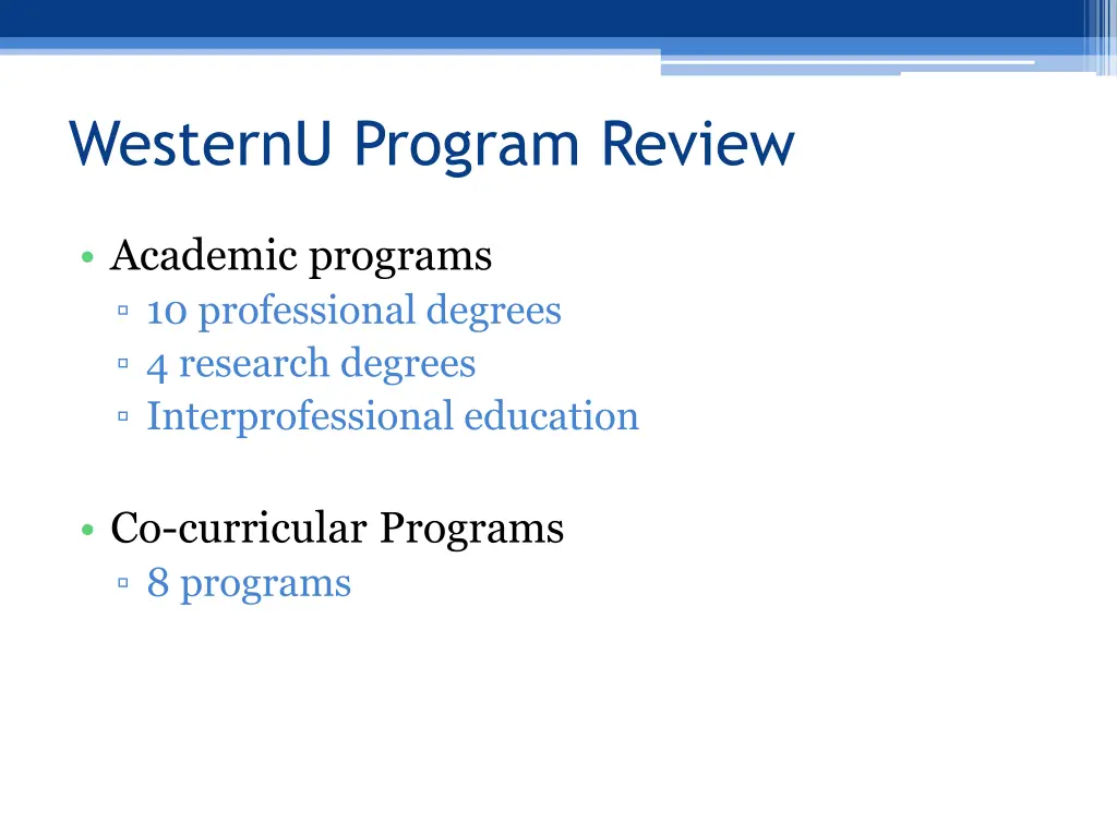 westernu program review