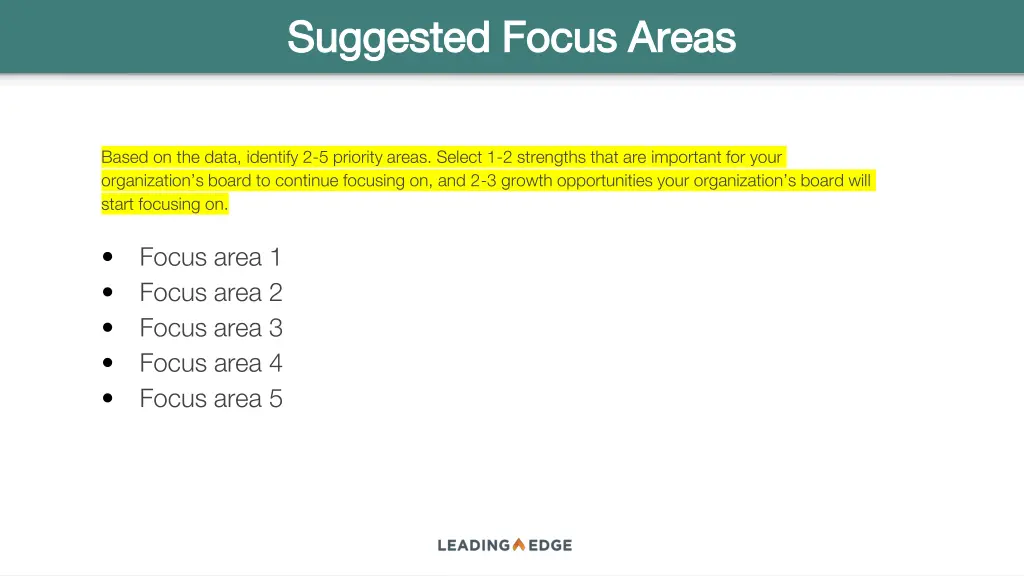 suggested focus areas suggested focus areas