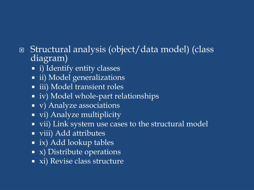 structural analysis object data model class